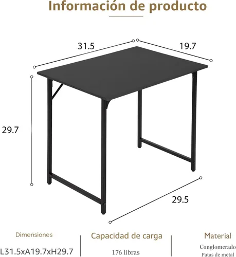 Miniatura 3 de BestOffice Escritorio para computadora, escritorio de oficina en casa, estilo moderno y simple para oficina en casa, estudio y escritura