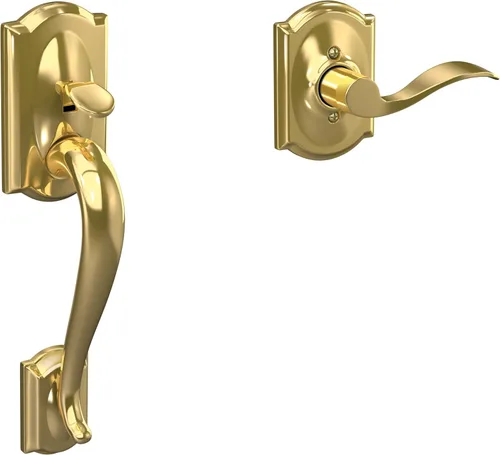 Miniatura 15 de SCHLAGE FE285 622 Acc CAM LH Juego de Manijas Mitad Inferior, Moldura Interior Camelot, Negro Mate