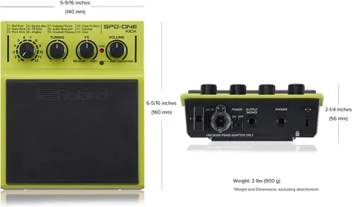 Miniatura 19 de Roland SPD-1E Almohadilla de batería electrónica de percusión, Electro, Verde