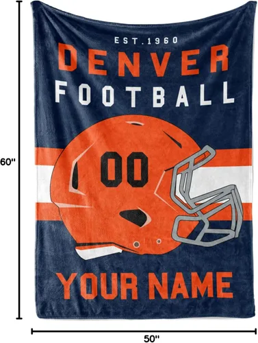 Miniatura 192 de Manta personalizada para fanáticos del fútbol americano – Se envía al día siguiente – Hecha en Estados Unidos – Manta de vellón personalizada