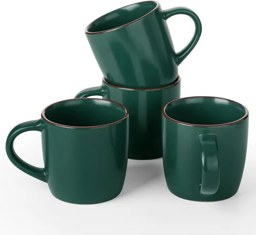 Miniatura 27 de famiware Mercury - Tazas de café de 13 onzas, juego de 4 tazas de café con asa, tazas para café con leche, té caliente, capuchino, moca, cacao, negro