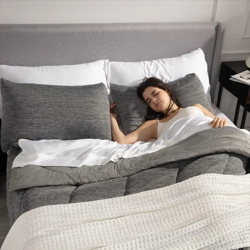 Miniatura 289 de Bedsure Juego de edredón Twin/Twin XL, ropa de cama suave beige para todas las estaciones, juego de cama teñido catiónico, 2 piezas, 1 edredón