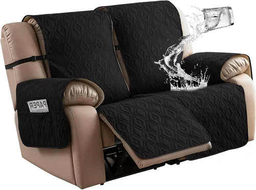 Miniatura 22 de Genina - Funda impermeable para sillón reclinable de dos plazas, funda antideslizante para sofá, funda para sofá reclinable de 2 plazas, funda