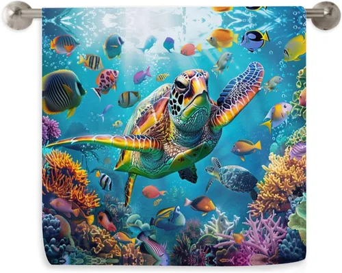 Miniatura 12 de Dujiea Toalla de playa de microfibra, toallas de baño grandes con diseño floral de caballo 3D para mujeres y hombres, toallas de baño de secado
