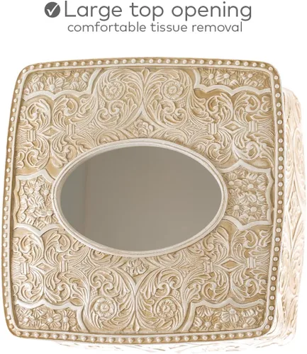 Miniatura 3 de Creative Scents Victoria - Funda cuadrada para caja de pañuelos, soporte de pañuelos beige para baño, soporte decorativo para caja de pañuelos