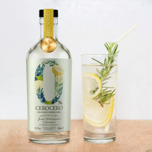 Miniatura 3 de CeroCero - Ginebra sin alcohol de pomelo blanco y hierba limón, licores sin alcohol de primera calidad, brillantes y vibrantes, halal, bajo