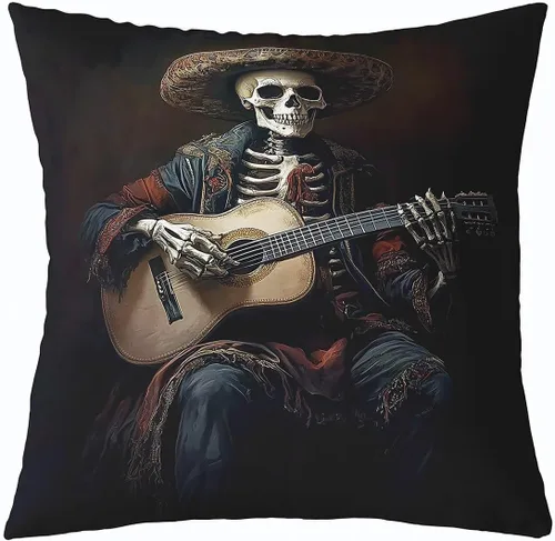 Miniatura 9 de Castle Fairy Cowboy Boots Throw Pillow Cover 16"x16" Bohemia Musical Guitar Pillowcase Western Rustic Cowgirl Reversible Print Cushion Cover Music