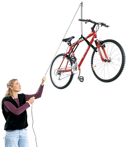 HARKEN Hoister - Sistema de Polipasto de Almacenamiento de Bicicletas y Cochera de 1 Punto (Capacidad de 20.4 kg, Techo de 3.7 m), Organización