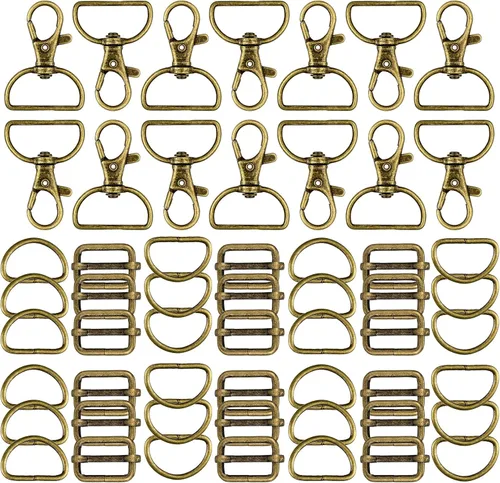 Miniatura 11 de 56 anillos en D para bolsa, bolsa, accesorios para hacer bolsas, hebillas y manualidades (negro, 0.98 pulgadas)