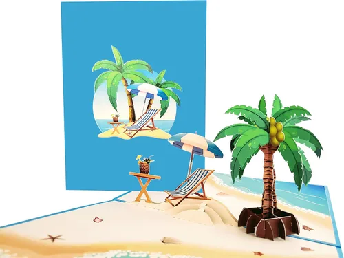 Miniatura 7 de iGifts And Cards Tarjeta emergente de pesca de montaña 3D – Canoa, bosque y trucha saltadora – Día del Padre, cumpleaños, regalo de jubilación