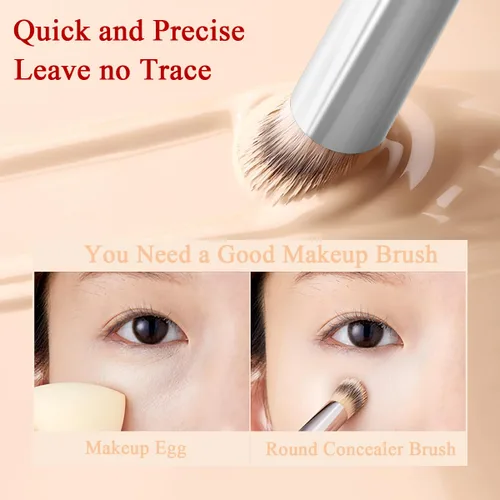 Miniatura 3 de 4 brochas correctoras para debajo de los ojos, cepillo profesional de base para mezclar líquidos o polvos cosméticos en ángulo