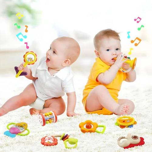 Miniatura 6 de MOONTOY 12 sonajeros para bebés de 0 a 6 meses, juguetes de dentición de 3 a 6 meses, mordedores para bebés recién nacidos, juguetes de 6 a 12
