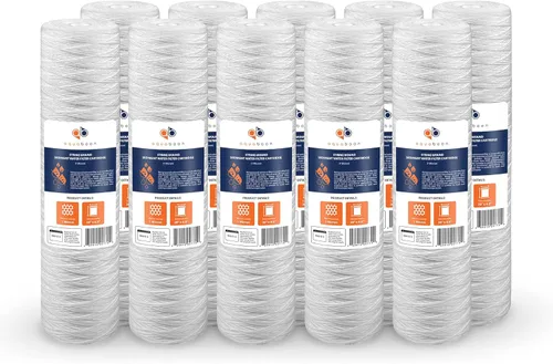 Aquaboon Cartucho de repuesto de filtro de agua para heridas de cuerda de 1 micrón, para toda la casa, de 20 x 4.5 pulgadas, compatible con