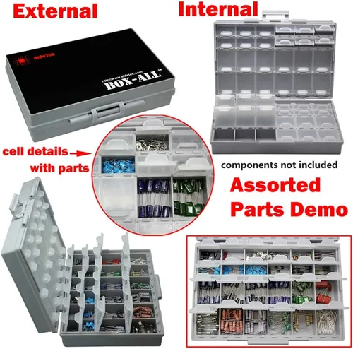 Miniatura 4 de AideTek BOXALL48 48 Tapas Caja Vacía Organizadora SMD SMT Tamaño 6 Pulgadas 9 Pulgadas Montaje en Superficie