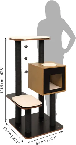 Miniatura 4 de Árbol para gatos Vesper, base alta, negro, 52046