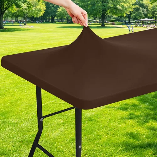 Miniatura 16 de Moosfor Mantel rectangular de elastano de 4 pies, manteles elásticos ajustables para pícnic, funda elástica y lavable para mesa de patio para Azul