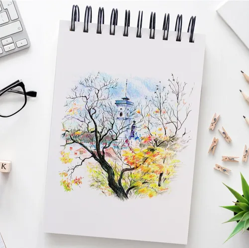 Miniatura 4 de Cuaderno de bocetos de 5.5" x 8.5", bloc de bocetos con 60 hojas (68 libras/100 g/m²), paquete de 1 bloc de dibujo, libro de dibujo libre de ácidos
