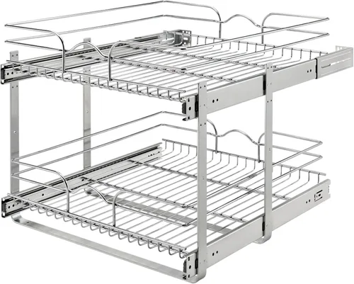 Miniatura 10 de Rev-A-Shelf Estante extraíble para armario de cocina de 2 niveles y organizador de cajones, cesta de almacenamiento de despensa deslizante en varios