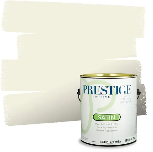 Miniatura 219 de PRESTIGE Paints Exterior Paint and Primer In One, 1-Gallon, Satin, Comparable Match of Benjamin Moore* Royal Linen* 931BM-PCM