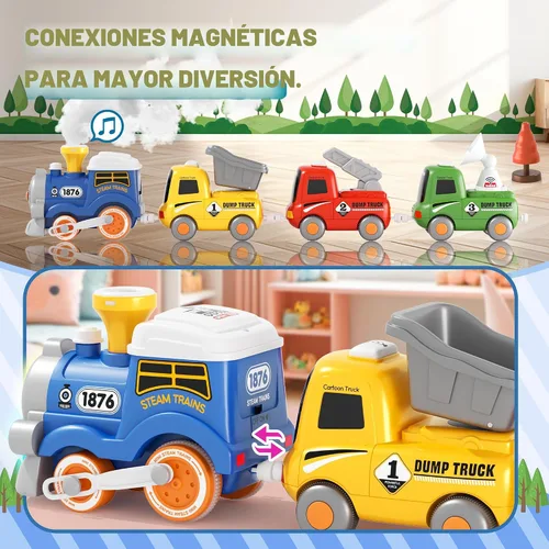 Miniatura 2 de Juego de Tren MORECOLL para Niños Pequeños con Vapor, Música y Luces - Primer Tren Choo Choo para Niños Pequeños, Juego de Tren Eléctrico