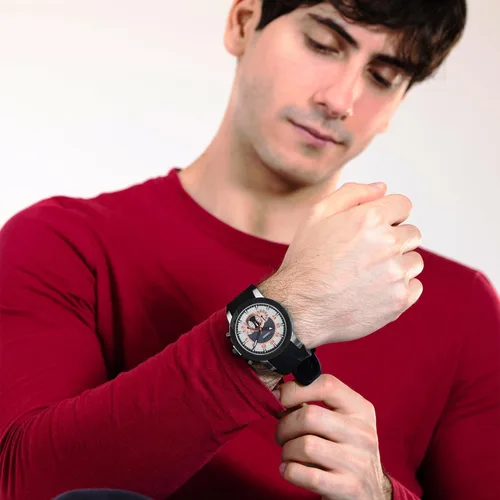 Miniatura 16 de MULCO Relojes para hombre - Creek, caja de acero inoxidable con correa de silicona para la muñeca, movimiento multifuncional de cuarzo, pantalla