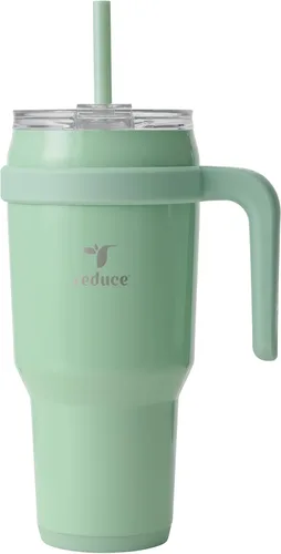 Miniatura 22 de Reduce Vaso de acero inoxidable de 50 onzas con asa, doble pared aislada al vacío, taza de viaje, tapa a prueba de sudor y popote reutilizable