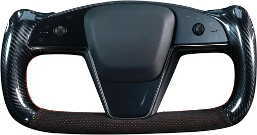 Miniatura 14 de MEWANT Funda para volante de automóvil de piel sintética cosida a mano para Tesla Yoke Model S Plaid 2021-2023/Model X 2021-2023, accesorios