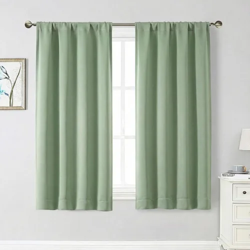 Miniatura 73 de Cortinas opacas para dormitorio, sala de estar, juego de 2 paneles de 54 pulgadas de largo, cortinas de oscurecimiento de habitación con aislamiento