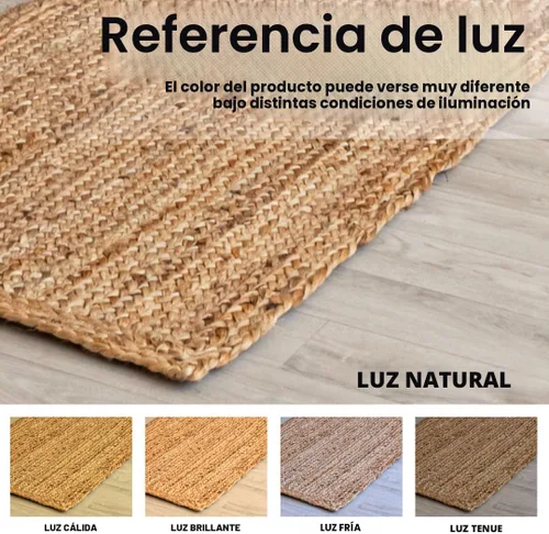 Miniatura 6 de HOMEMONDE Alfombra redonda de yute natural de 6 pies - Alfombra de área vintage trenzada tejida a mano reversible estilo granja rústico y bohemio