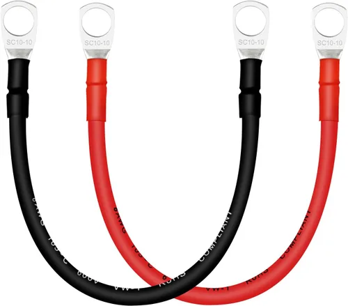 Miniatura 31 de Cable de batería, cables de batería 2 AWG con terminales, 2 cables de batería de cobre (1 pie).