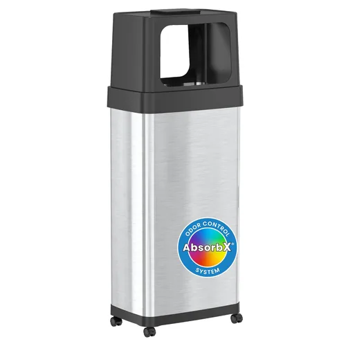 Miniatura 11 de iTouchless SoftStep - Cubo de basura y contenedor de reciclaje de 16 galones con filtros de olores dobles y cubos extraíbles codificados por Plata