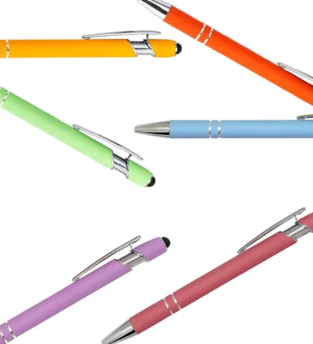 Miniatura 4 de Express Pencils Pastel de goma suave al tacto, colores pastel, bolígrafo con punta de lápiz capacitivo, un elegante bolígrafo de metal premium