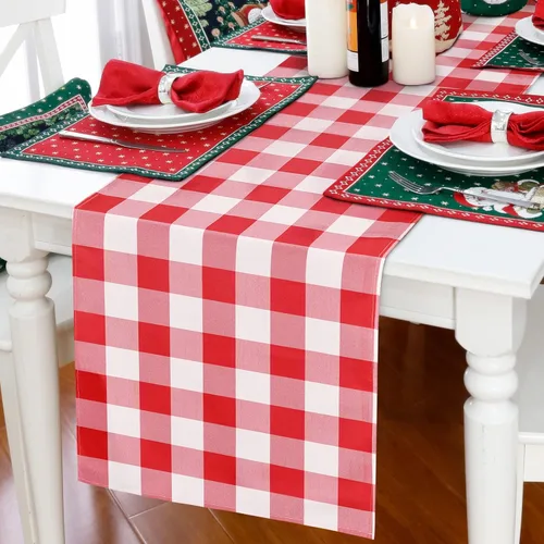 Miniatura 18 de Hiasan - Mantel rectangular a cuadros - Mantel lavable resistente a las manchas, al agua y a las arrugas, para comedor, 54 x 80 pulgadas