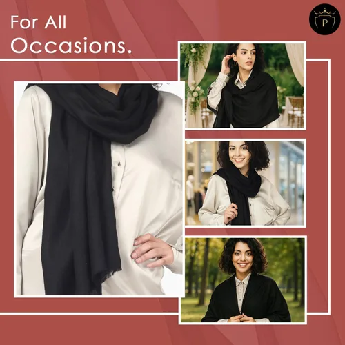 Miniatura 3 de PASHWRAP Chal de lana merino para mujer, lujoso, cálido y grande, chal de lana pura para vestidos de noche y boda
