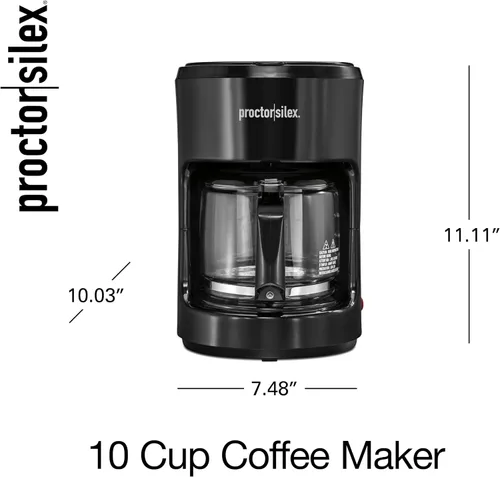 Miniatura 8 de Proctor Silex Cafetera de 10 tazas, funciona con enchufes inteligentes que son compatibles con Alexa, pausa y servicio automático, color negro