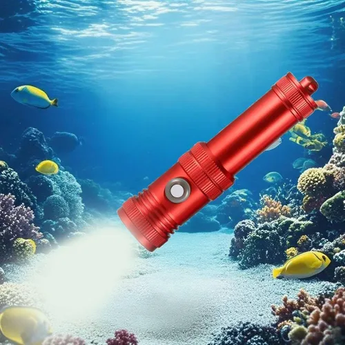 Miniatura 9 de Linterna de buceo de 10000 lúmenes, luz de buceo IPX8, impermeable, recargable, 3 modos, linterna submarina, linterna LED submarina profesional