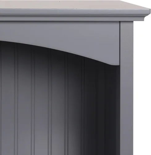 Miniatura 6 de eHemco Estantería de 2 niveles con 2 soportes arqueados, 29 pulgadas, gris