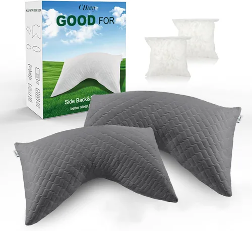 Miniatura 8 de CHxxy Almohada para dormir de lado para el alivio del cuello y los hombros, diseño ergonómico, almohada de firmeza media, almohadas de tamaño queen