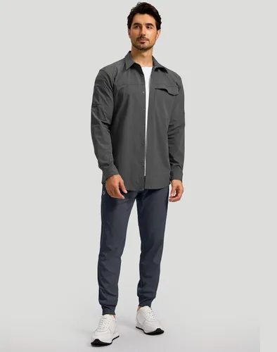 Miniatura 5 de G Gradual Pantalones deportivos para hombre con bolsillos con cremallera, elásticos, cónicos, pantalones deportivos para hombre, entrenamiento