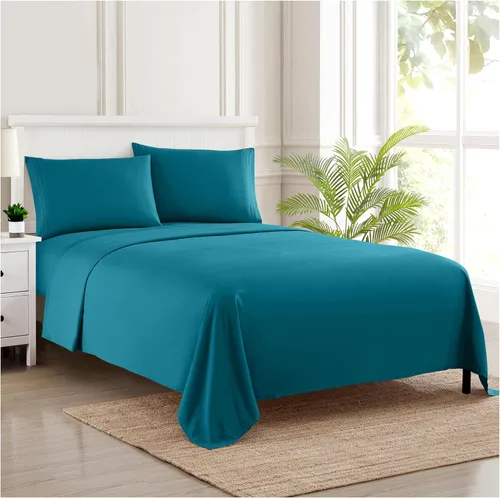 Miniatura 34 de Juego de sábanas de 1800 hilos – Sábanas de microfibra cepillada suave de calidad egipcia – Juego de ropa de cama de lujo con sábana encimera