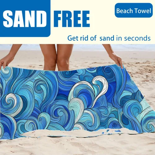 Miniatura 4 de Oversize Beach Towels Sand Free Microfiber Quick Dry Women Beach Towels Soft Absorbent Bath Towels Bathroom Extra Large 30x70 in