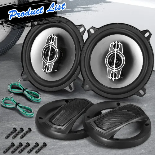Miniatura 2 de Altavoces coaxiales de coche de 4 vías de 5 pulgadas, 300 W máx. Altavoz de audio para automóvil de 4 ohmios con tweeters de cúpula PEI, tweeters