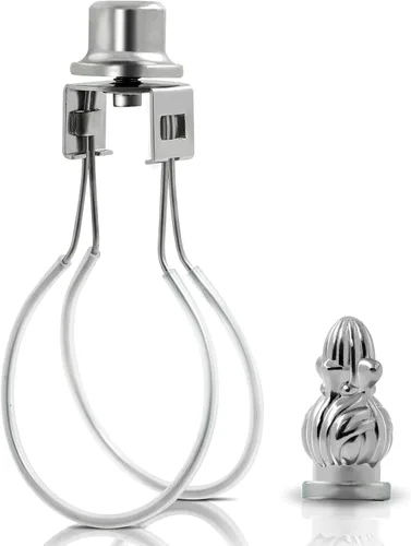 Adaptador de lámpara con clip y niveladores de silicona y perilla de tapa - Mantiene la pantalla de la lámpara en su lugar (Plata)