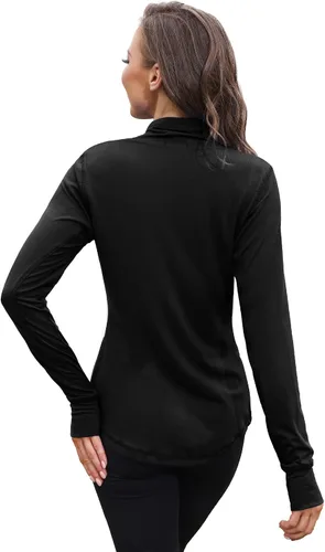Miniatura 3 de COZZYON Womens Athletic Full Zip Lightweight Yoga Workout Track Sports Zip Up Jacket with Thumb Holes