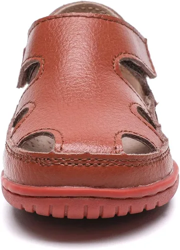 Miniatura 3 de DADAWEN - Sandalias de pescador con correa de cuero para niña y niño (bebé, niño pequeño, niño grande)