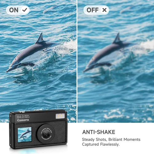 Miniatura 5 de Cámaras digitales 4K para fotografía, cámara compacta de enfoque automático UHD de 64 MP con tarjeta SD de 32 GB, pantalla grande de 2.8 pulgadas