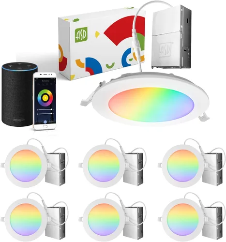 Miniatura 11 de ASD Paquete de 6 luces LED empotrables de 4 pulgadas, 12 W, 5 CCT 2700K-5000K CRI90+, luces de techo regulables ultrafinas con clasificación IC