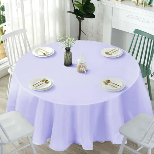 Miniatura 2 de EDI Manteles redondos desechables – Paquete de 12, varios colores, plástico, resistente a derrames y manchas, 81 x 84 pulgadas