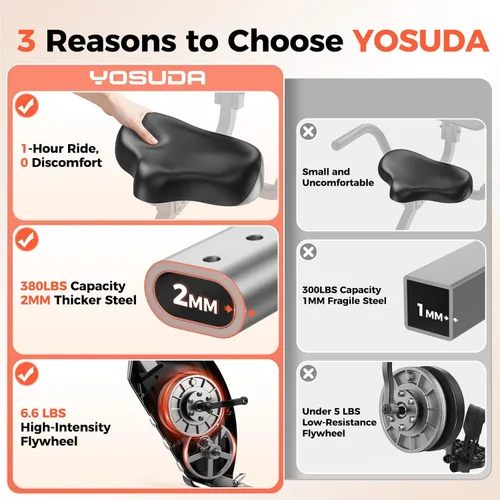 Miniatura 3 de YOSUDA Bicicleta plegable de ejercicio - Bicicleta fija plegable para entrenamiento en el hogar