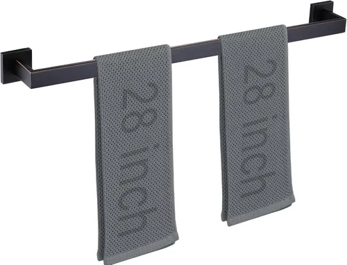 Miniatura 14 de LANC Barras de Toalla de 12 Pulgadas para Baño Montadas en Pared, Soportes de Toalla de Mano Negro Mate y Dorado, Total de 14” Colgador de Toallas